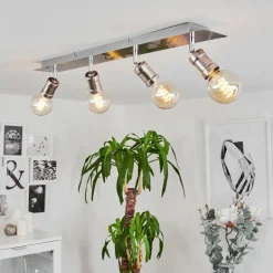 Plafonnier Lagunita Chrome, Nickel mat, 4 lumières