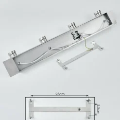 Plafonnier Lagunita Chrome, Nickel mat, 4 lumières