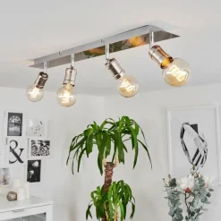 Plafonnier Lagunita Chrome, Nickel mat, 4 lumières