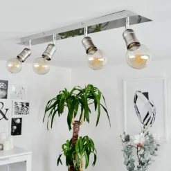 Plafonnier Lagunita Chrome, Nickel mat, 4 lumières