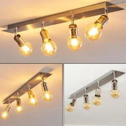 Plafonnier Lagunita Nickel mat, 4 lumières