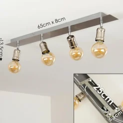 Plafonnier Lagunita Nickel mat, 4 lumières