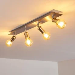 Plafonnier Lagunita Nickel mat, 4 lumières