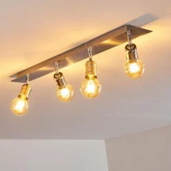 Plafonnier Lagunita Nickel mat, 4 lumières