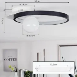 Plafonnier Lahela LED Blanc, 1 lumière