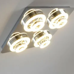 Plafonnier Lakeshore LED Chrome, 8 lumières