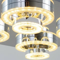 Plafonnier Lakeshore LED Chrome, 8 lumières