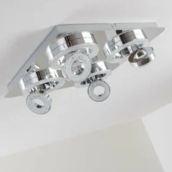 Plafonnier Lakeshore LED Chrome, 8 lumières