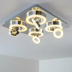 Plafonnier Lakeshore LED Chrome, 8 lumières