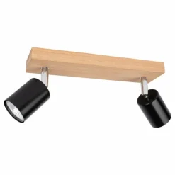 Plafonnier Languileo Bois clair, 2 lumières