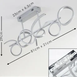 Plafonnier Lavaca LED Argenté, 1 lumière