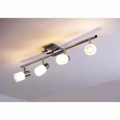 Plafonnier LED Brilliant Leuchten Chrome, Blanc, 4 lumières