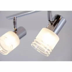 Plafonnier LED Brilliant Leuchten Chrome, Blanc, 4 lumières