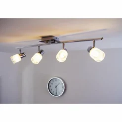 Plafonnier LED Brilliant Leuchten Chrome, Blanc, 4 lumières