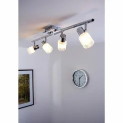 Plafonnier LED Brilliant Leuchten Chrome, Blanc, 4 lumières