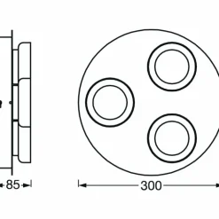 Plafonnier LEDVANCE Bathroom Argenté, 1 lumière
