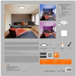 Plafonnier LEDVANCE PLANON Noir, 1 lumière, Changeur de couleurs