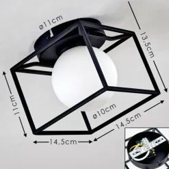 Plafonnier Legano Noir, 1 lumière