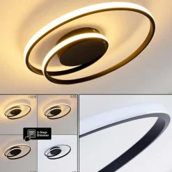 Plafonnier Leksund LED Noir, 1 lumière