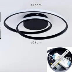 Plafonnier Leksund LED Noir, 1 lumière