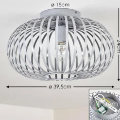 Plafonnier Lepa Gris, 1 lumière