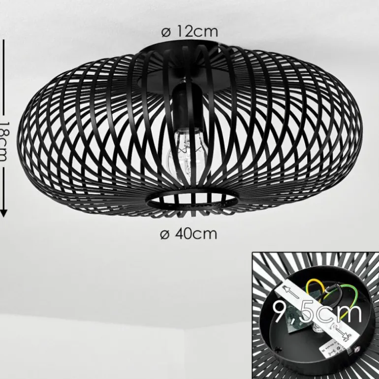 Plafonnier Lepa Noir, 1 lumière