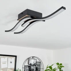 Plafonnier Letala LED Couleur bois, 3 lumières