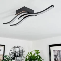 Plafonnier Letala LED Couleur bois, 3 lumières