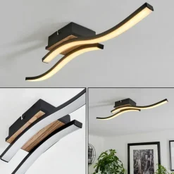 Plafonnier Letala LED Couleur bois, 2 lumières