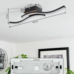 Plafonnier Letala LED Couleur bois, 2 lumières