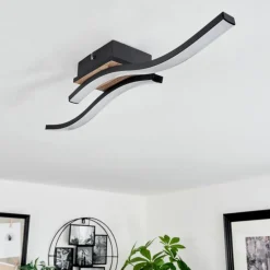 Plafonnier Letala LED Couleur bois, 2 lumières