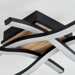 Plafonnier Letala LED Couleur bois, 4 lumières