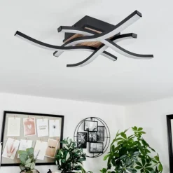 Plafonnier Letala LED Couleur bois, 4 lumières