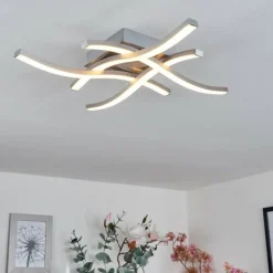 Plafonnier Letala LED Nickel mat, 4 lumières