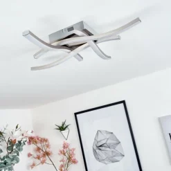 Plafonnier Letala LED Nickel mat, 4 lumières