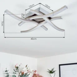 Plafonnier Letala LED Nickel mat, 4 lumières