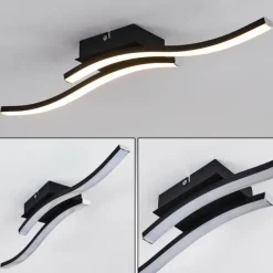 Plafonnier Letala LED Noir, 2 lumières