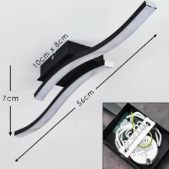 Plafonnier Letala LED Noir, 2 lumières