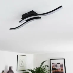 Plafonnier Letala LED Noir, 2 lumières