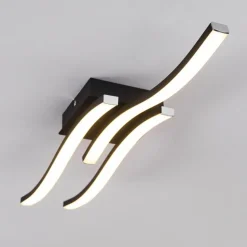 Plafonnier Letala LED Noir, 3 lumières