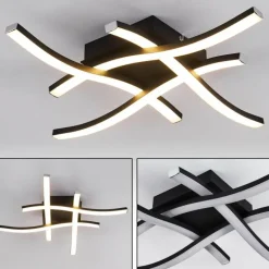 Plafonnier Letala LED Noir, 4 lumières