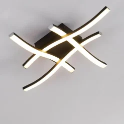 Plafonnier Letala LED Noir, 4 lumières