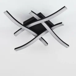 Plafonnier Letala LED Noir, 4 lumières