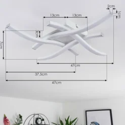 Plafonnier Letala LED Noir, 4 lumières