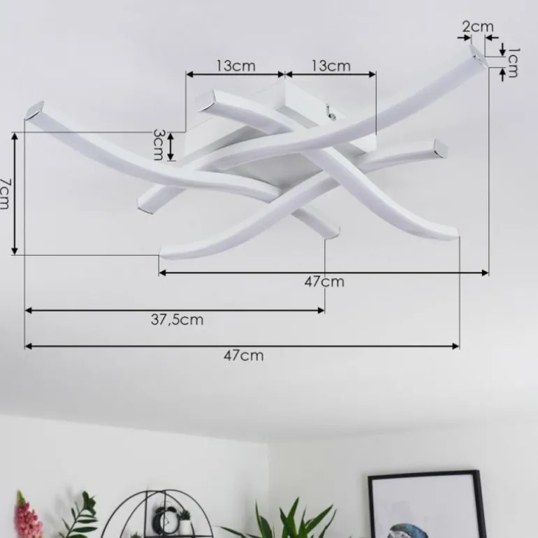 Plafonnier Letala LED Noir, 4 lumières