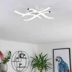 Plafonnier Letala LED Noir, 4 lumières