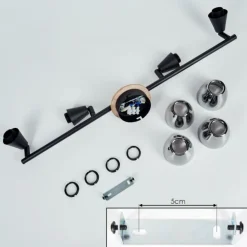 Plafonnier Leteque Couleur bois, Noir, 1 lumière