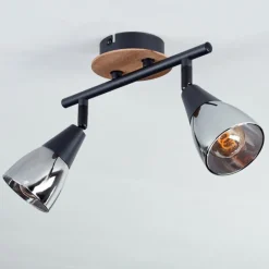 Plafonnier Leteque Écru, Noir, 2 lumières