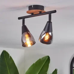 Plafonnier Leteque Écru, Noir, 2 lumières