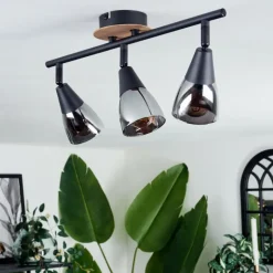 Plafonnier Leteque Écru, Noir, 3 lumières